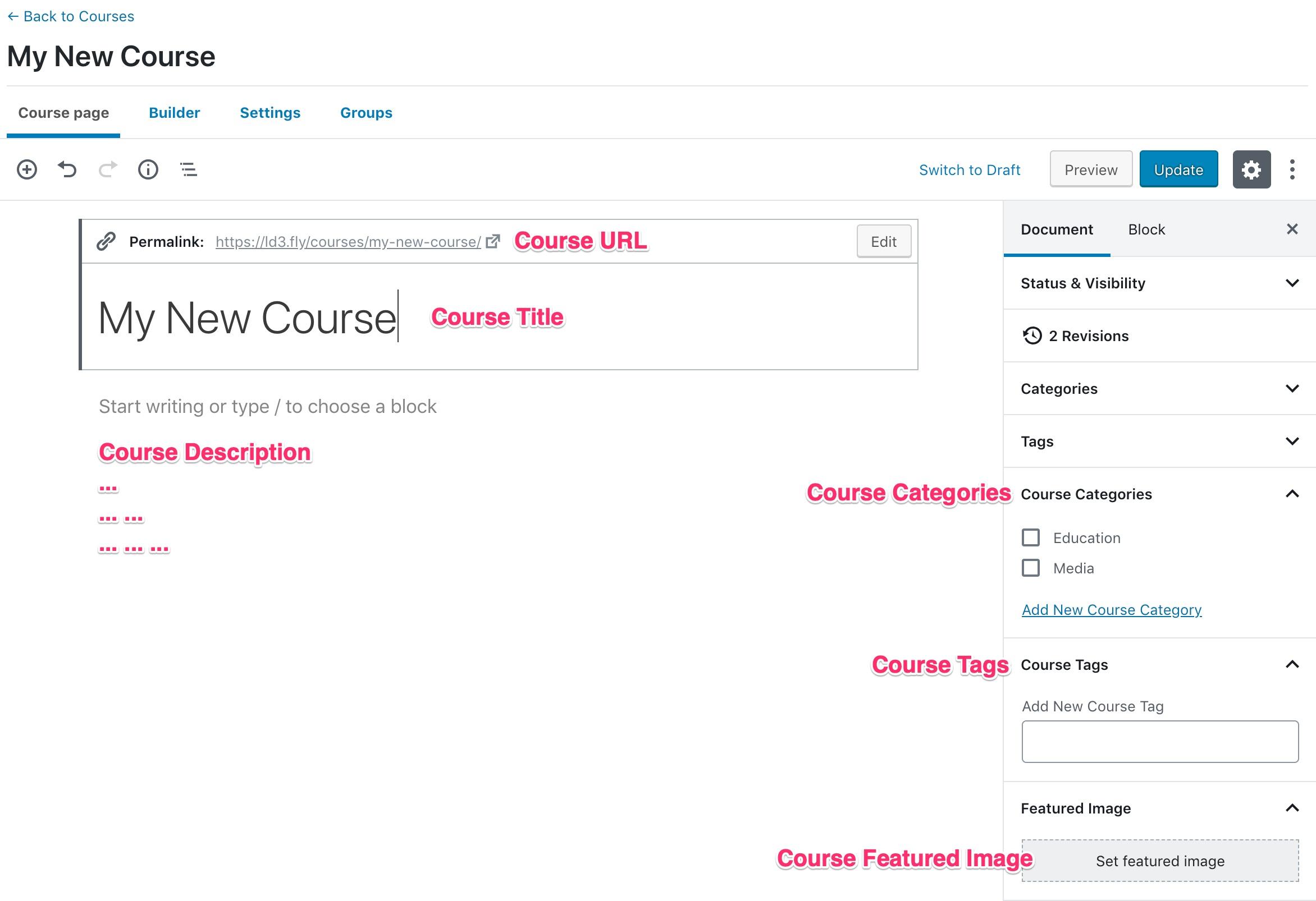Creating Course Pages: Streamlining Content with Eduma